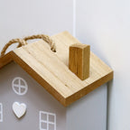 Grey Wooden Block House Doorstop