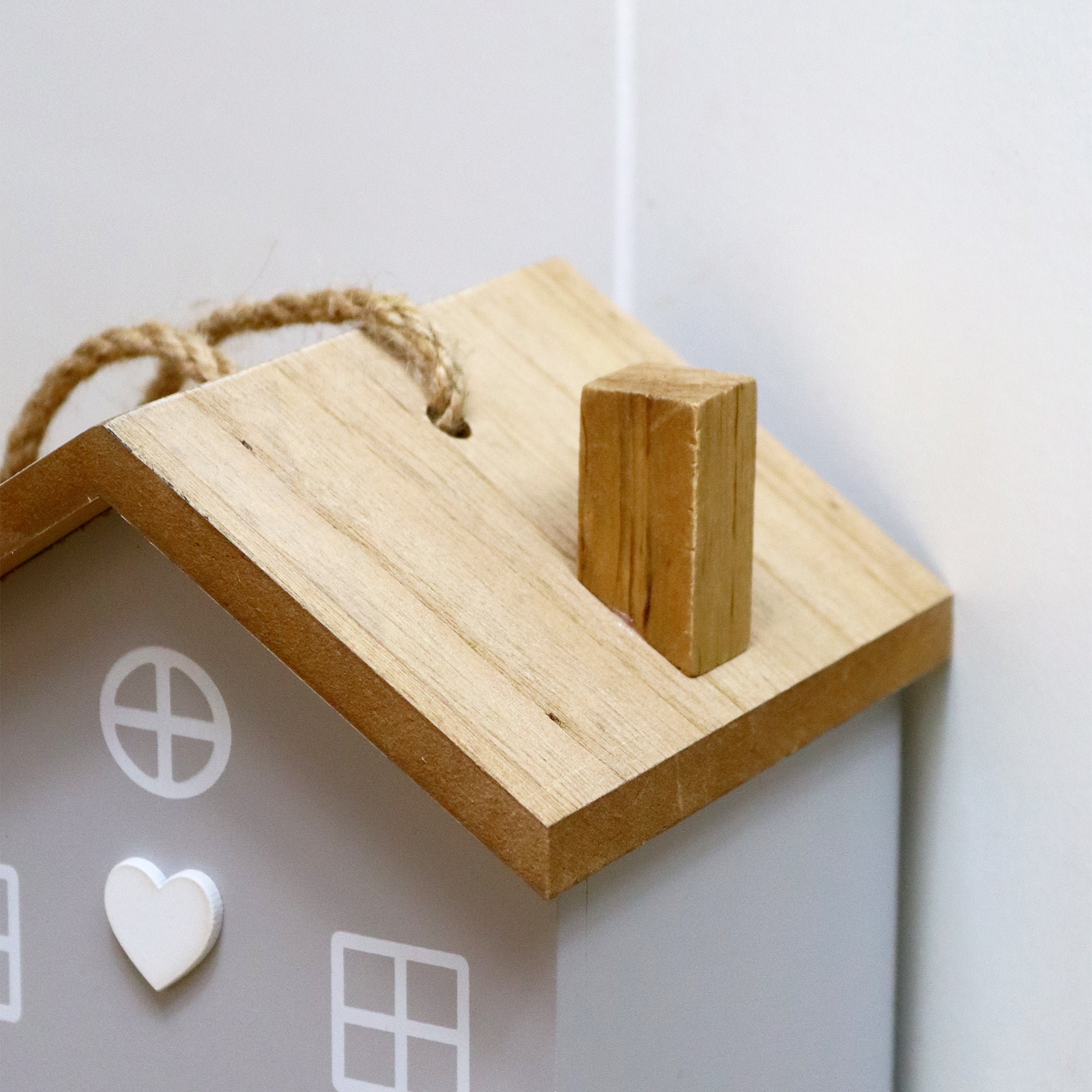 Grey Wooden Block House Doorstop