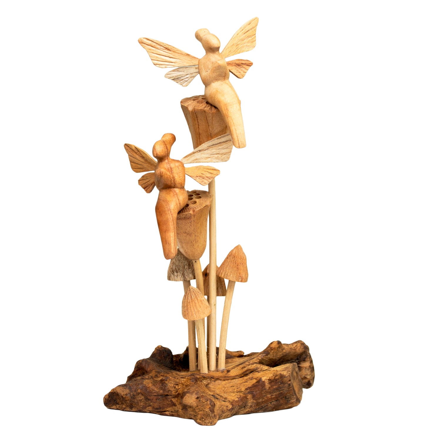 Teak Root Flower Fairies Sculpture