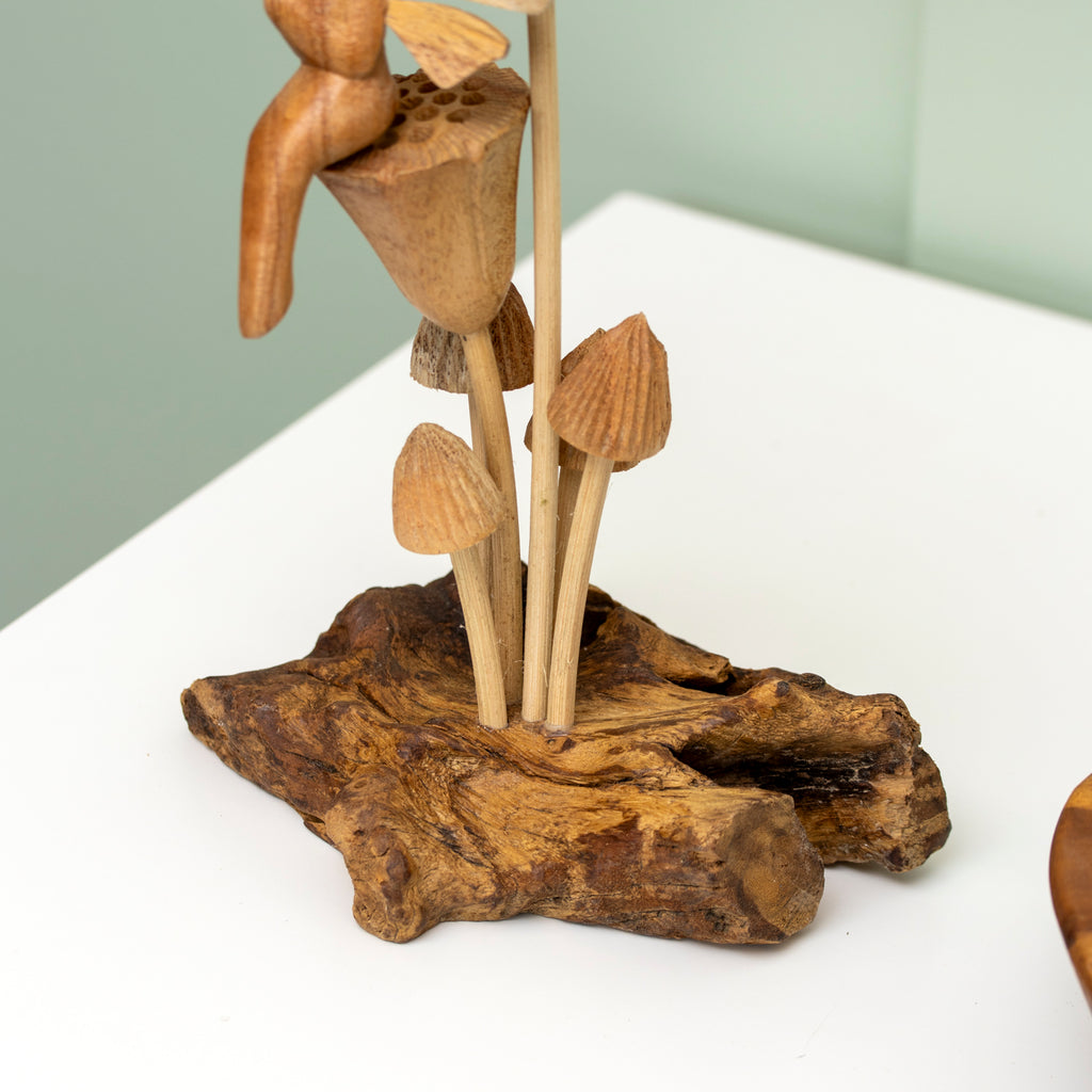 Teak Root Flower Fairies Sculpture