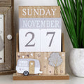Wooden Country Caravan Perpetual Calendar B