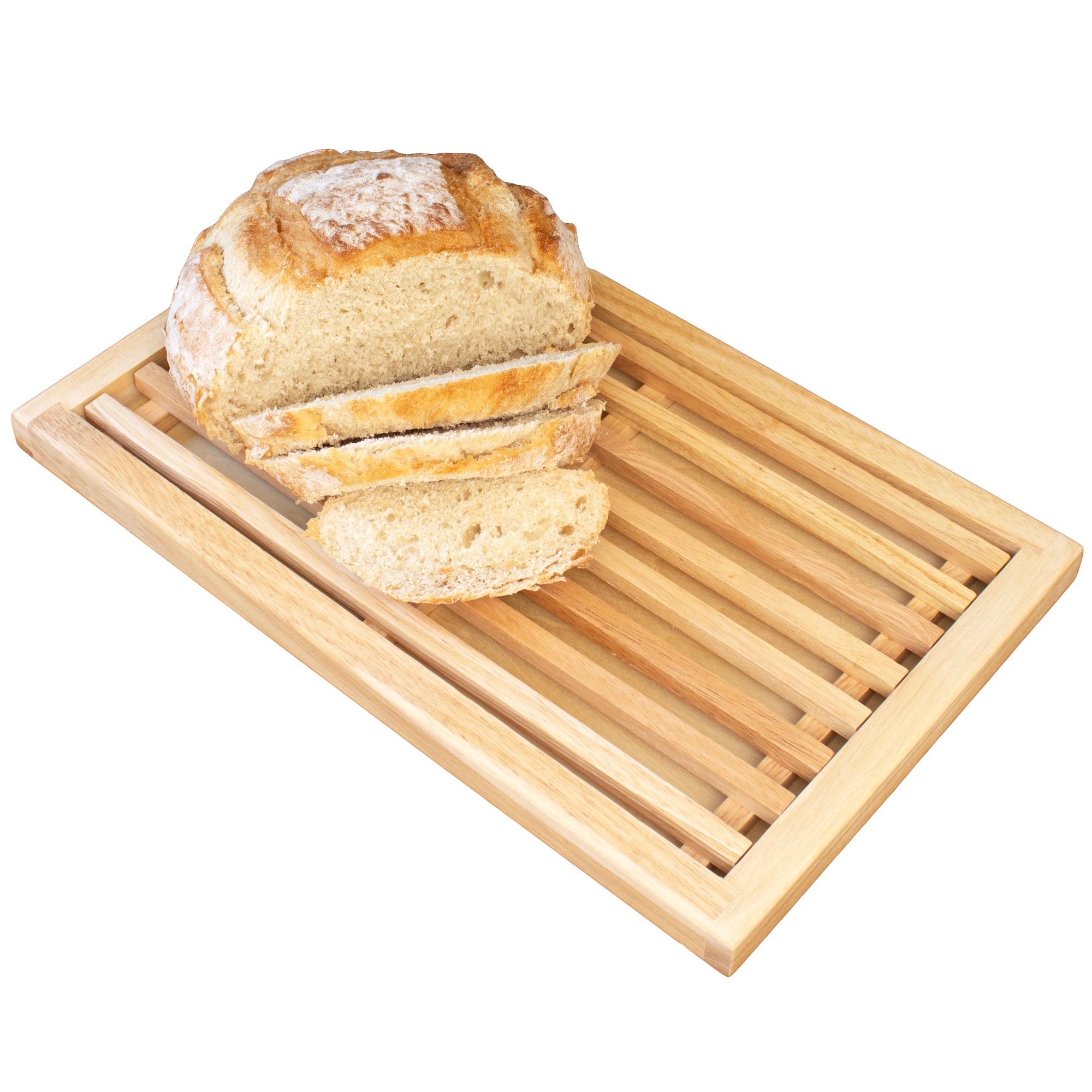Rubberwood Crumb Catcher Bread Board