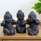 Speckle Black Three Wise Buddha Ornaments