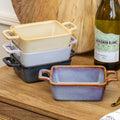 Set Of 4 Dark Reactive Glaze Mini Oven Dishes