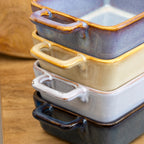 Set Of 4 Dark Reactive Glaze Mini Oven Dishes