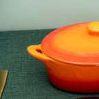 Set Of 2 Ombre Stoneware Small Oval Casserole Dishes