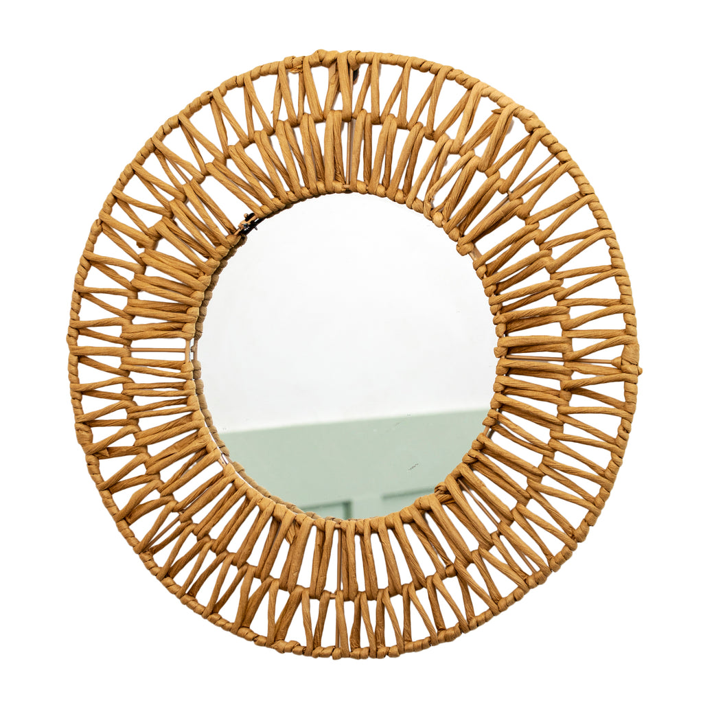Paper Rope Round Wall Mirror 45 x 45 cm