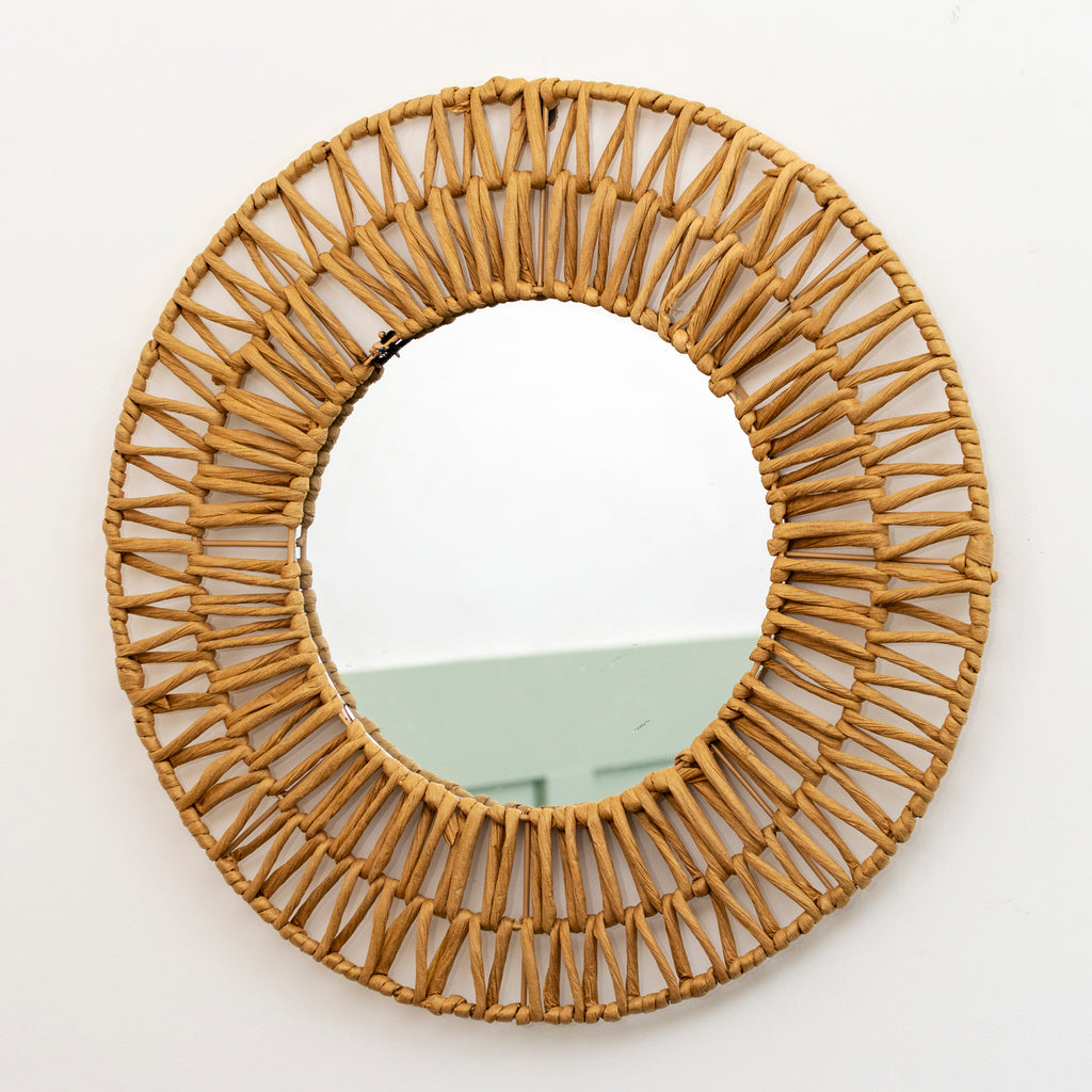 Paper Rope Round Wall Mirror 45 x 45 cm