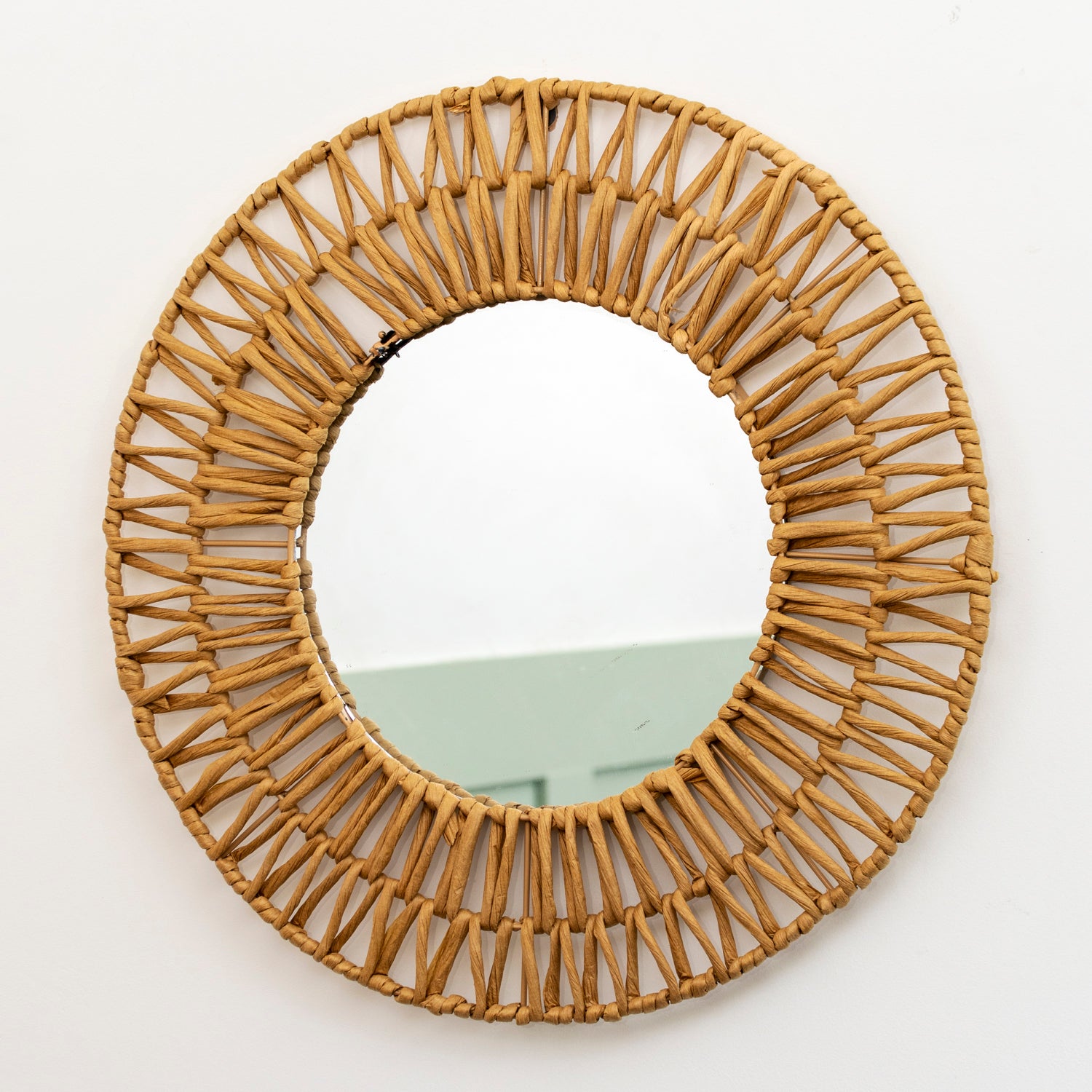 Paper Rope Round Wall Mirror 45 x 45 cm