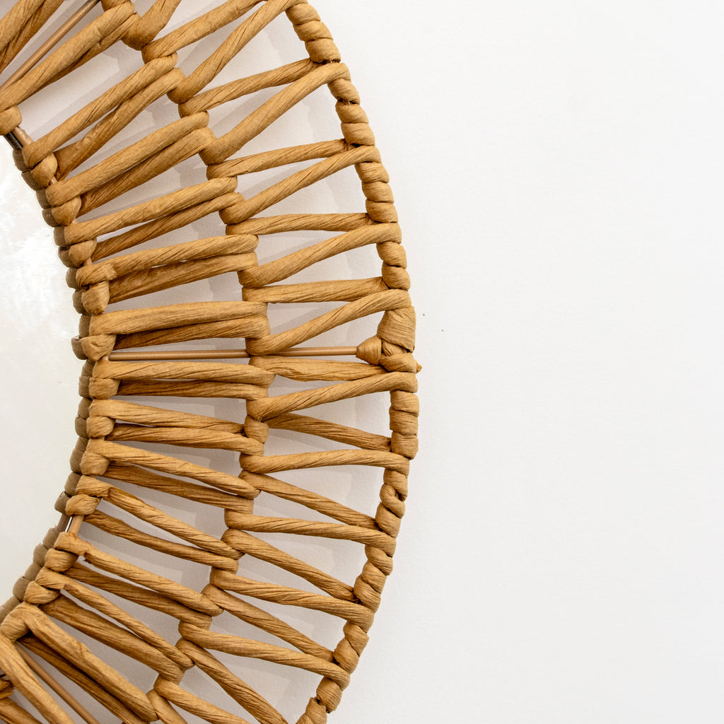 Paper Rope Round Wall Mirror 45 x 45 cm