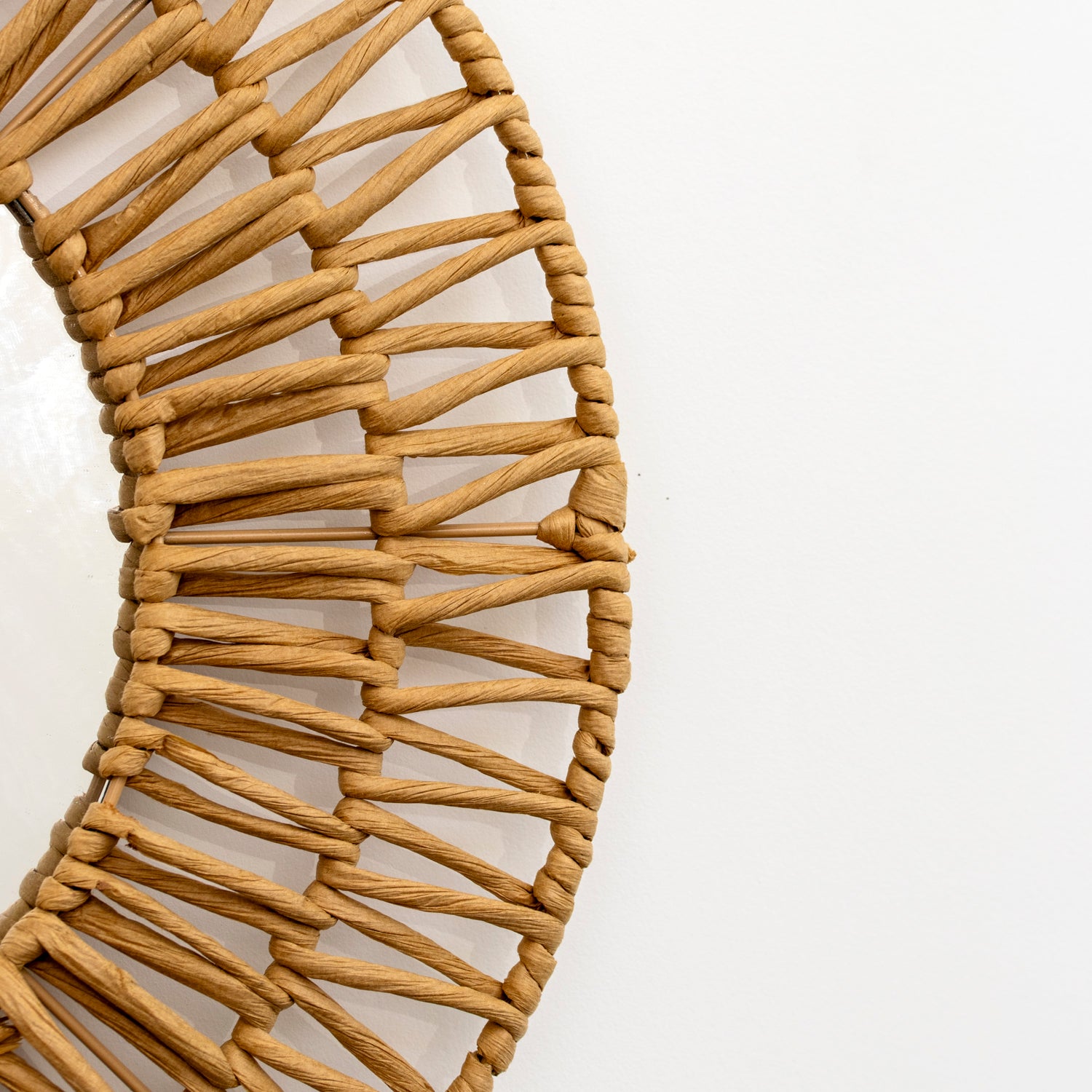 Paper Rope Round Wall Mirror 45 x 45 cm