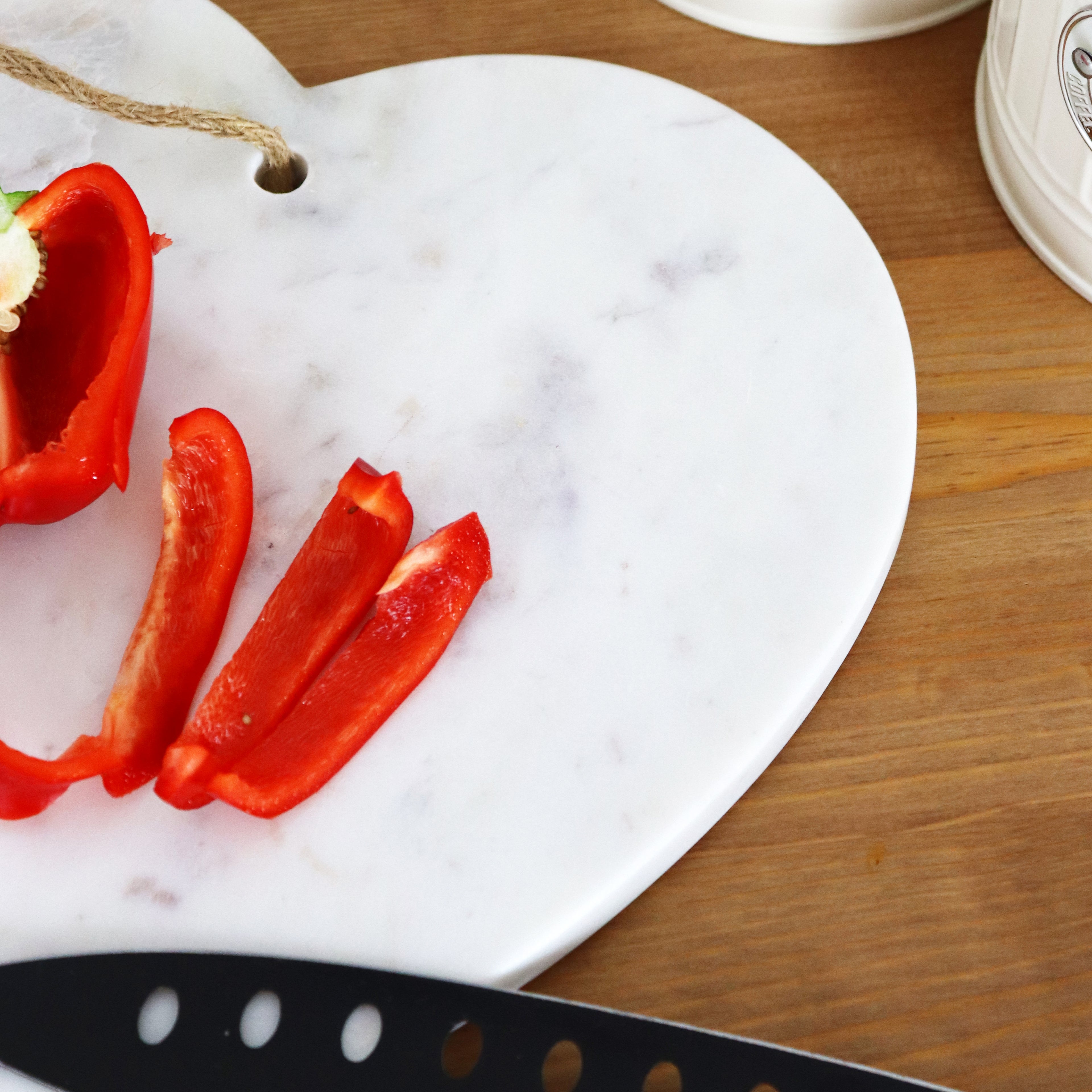 White Love Heart Marble Board