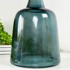 Azure Blue Glass Bottle Vase