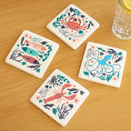 Set Of 4 Sea Creatures Ceramic Coasters
