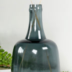 Azure Blue Glass Bottle Vase