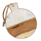Round White Marble & Wood Board