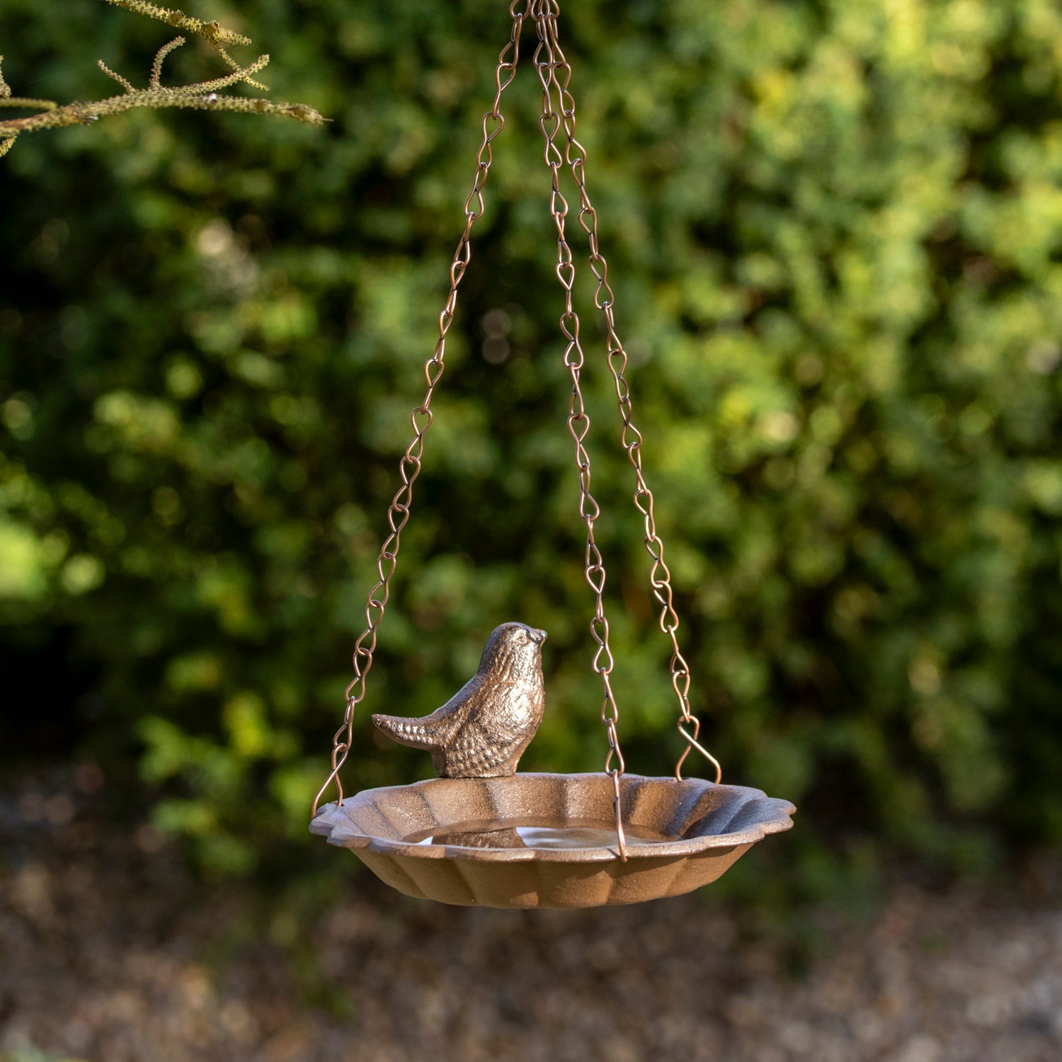 Cast Iron Hanging Scalloped Bird Bath