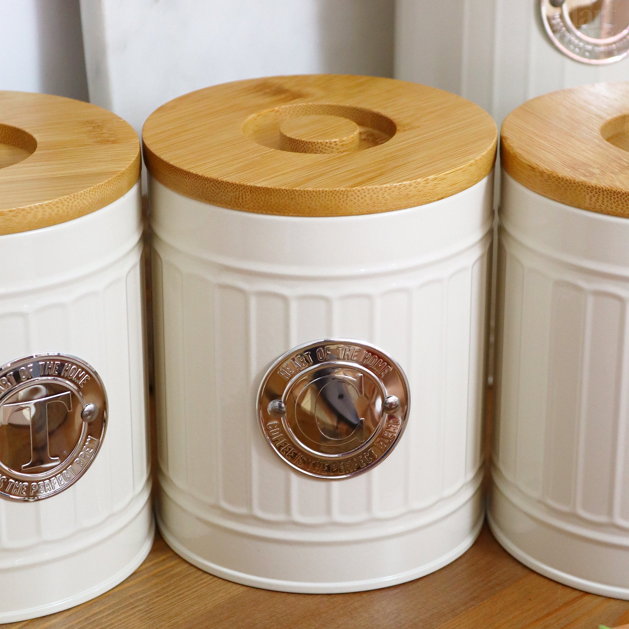 Retro Roman Pillar Tea Coffee Sugar Canisters