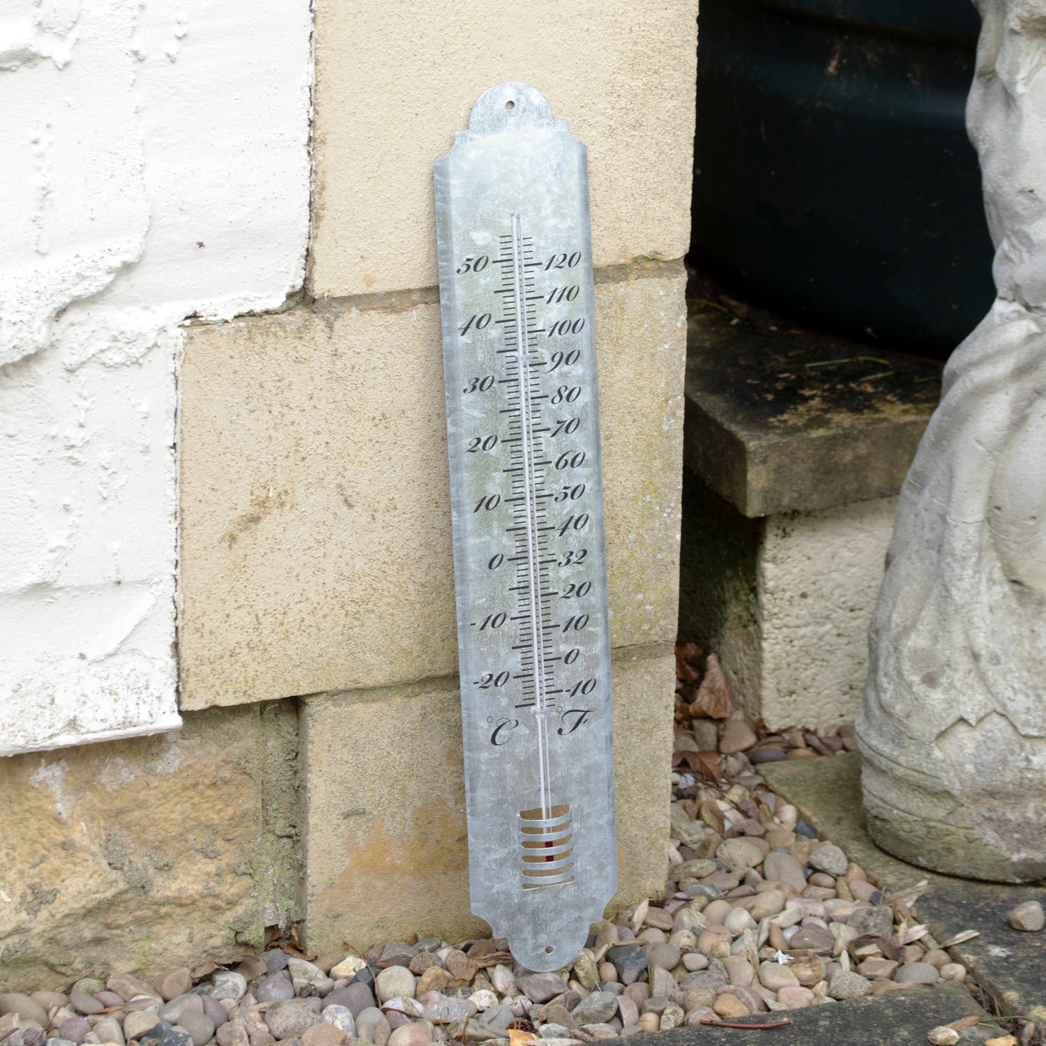 50cm Zinc Garden Thermometer