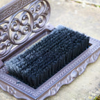 Ornate Cast Iron Boot Scraper & Brush