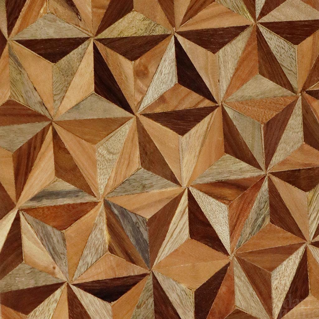 Mango Wood Geometric Inlay Serve Board