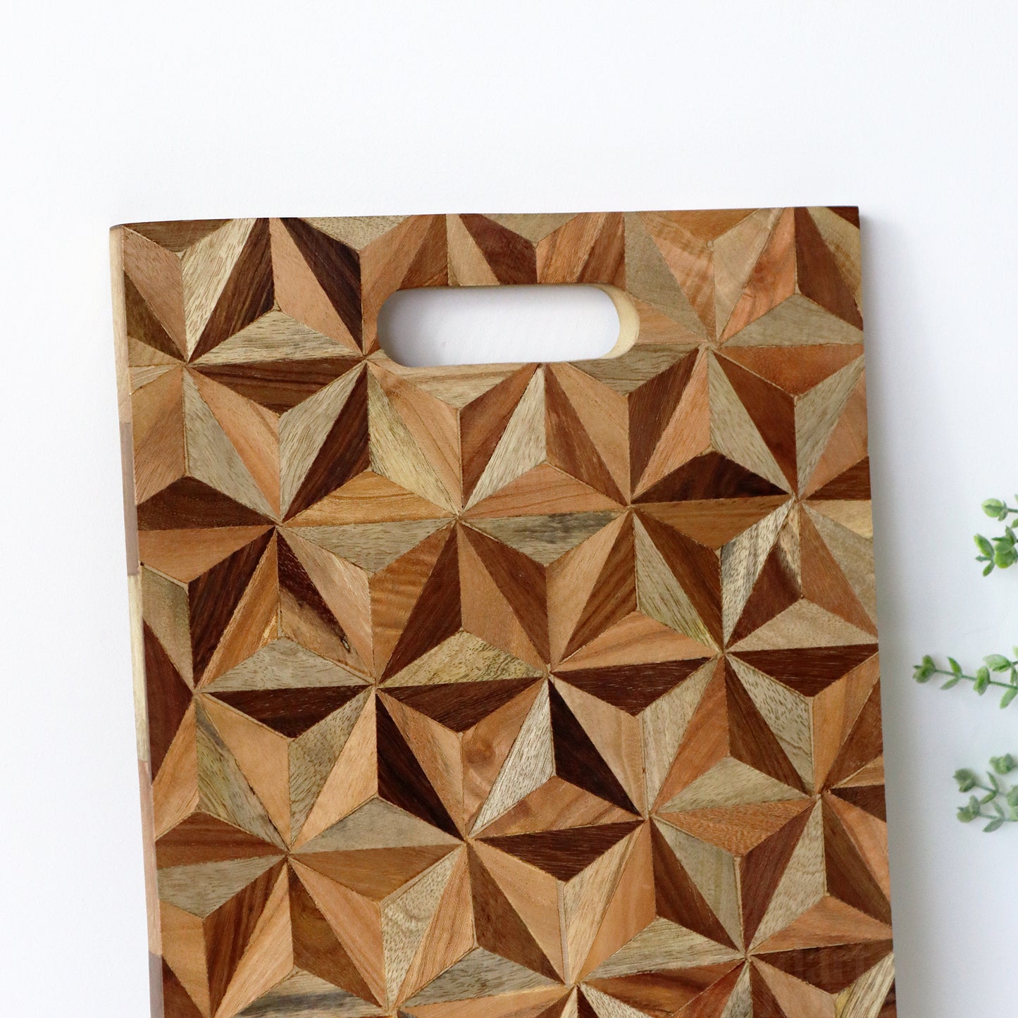 Mango Wood Geometric Inlay Serve Board