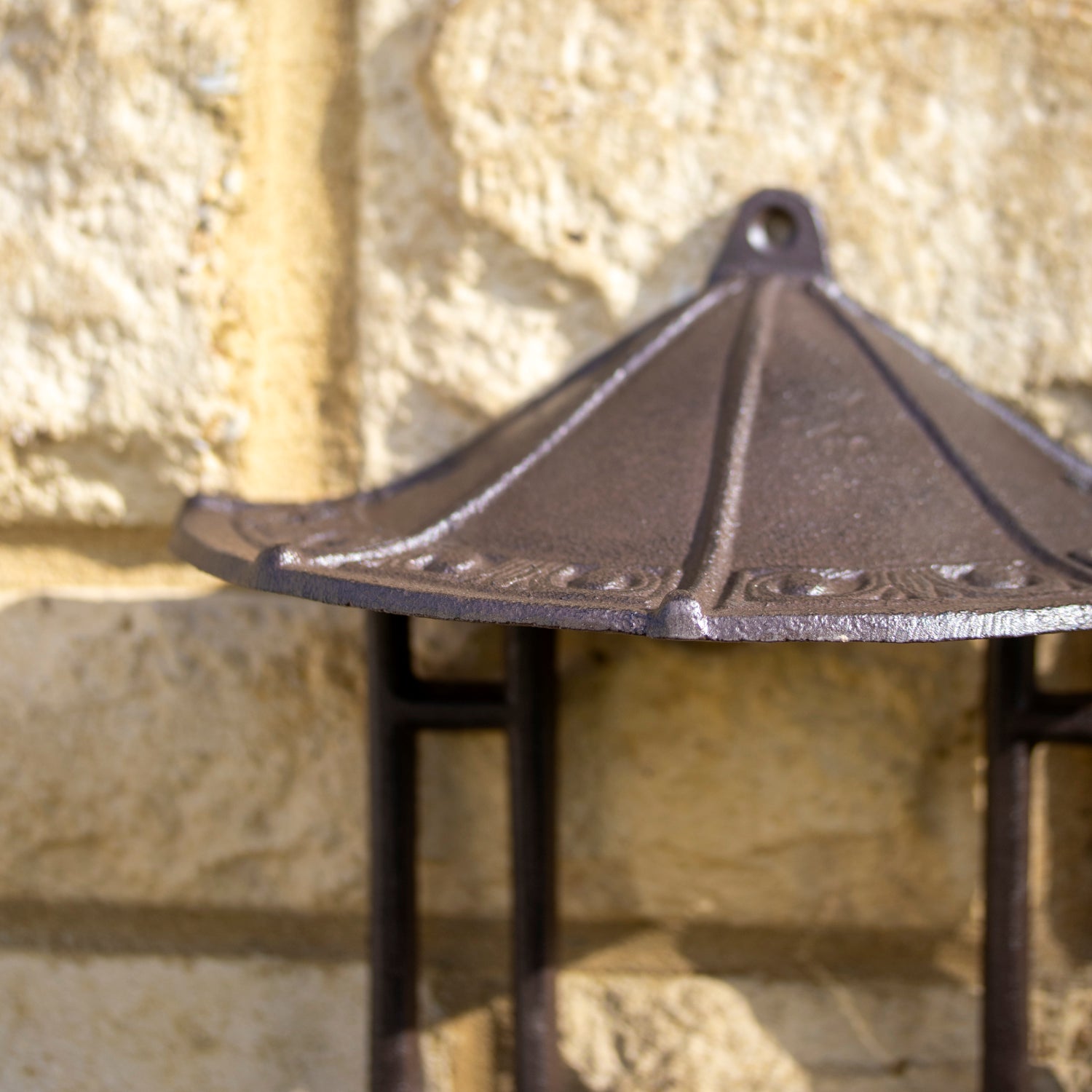 Cast Iron Pagoda Wall Bird Feeder