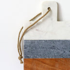 Long Marble & Wood Striped Serve Board