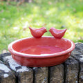Desert Red Oval Ceramic Bird Bath