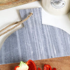 Round Grey Marble & Wood Board