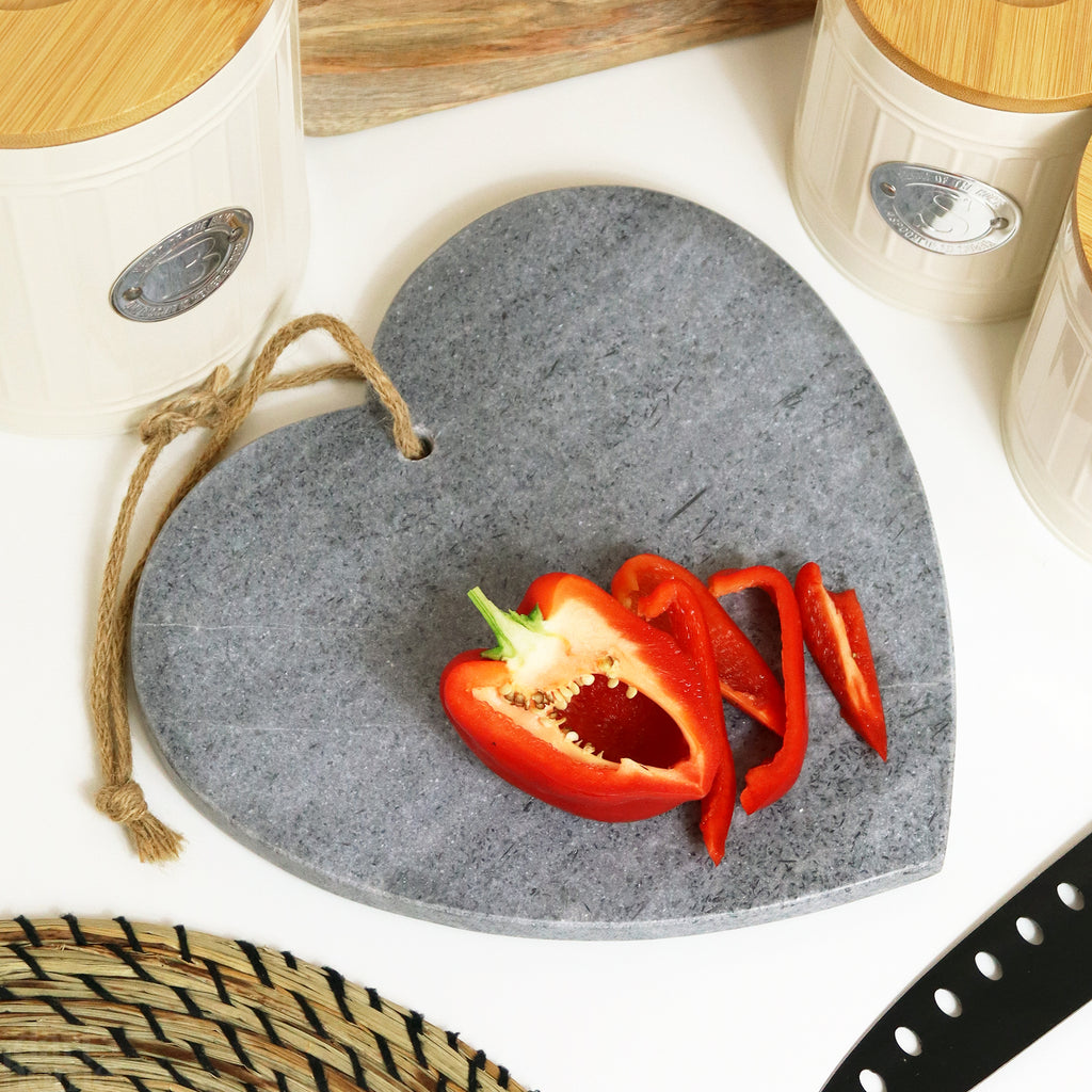 Grey Love Heart Marble Board