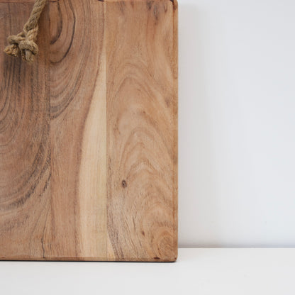 Wide Rustic Hard Wood Chopping Board