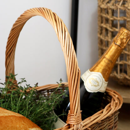 Two Tone Unpeeled Willow Shopping Basket