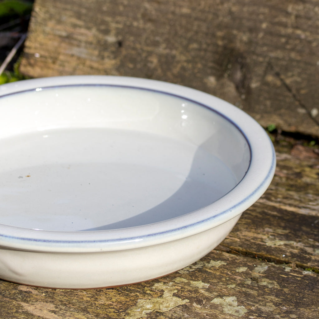 Round White Ceramic Bird Bath