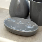 Glossy Ceramic Set Of 3 Bathroom Accessories