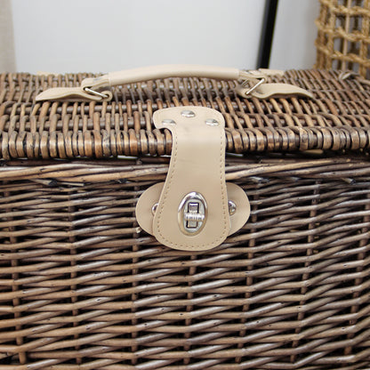 Antique Wash Wicker Chest Hamper