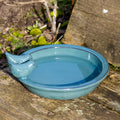 Round Sky Blue Ceramic Bird Bath