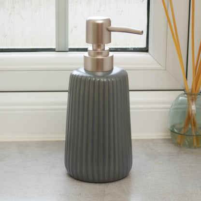 Stoneware Ribbed Soap Dispensers