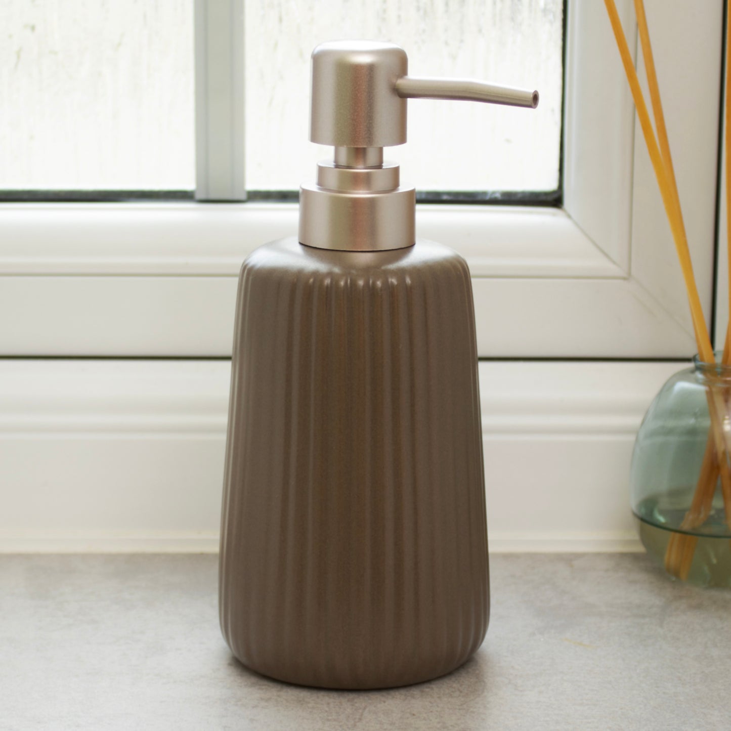 Stoneware Ribbed Soap Dispensers