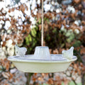 Hanging White Glazed Ceramic Round Bird Bath