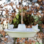 Hanging White Glazed Ceramic Round Bird Bath