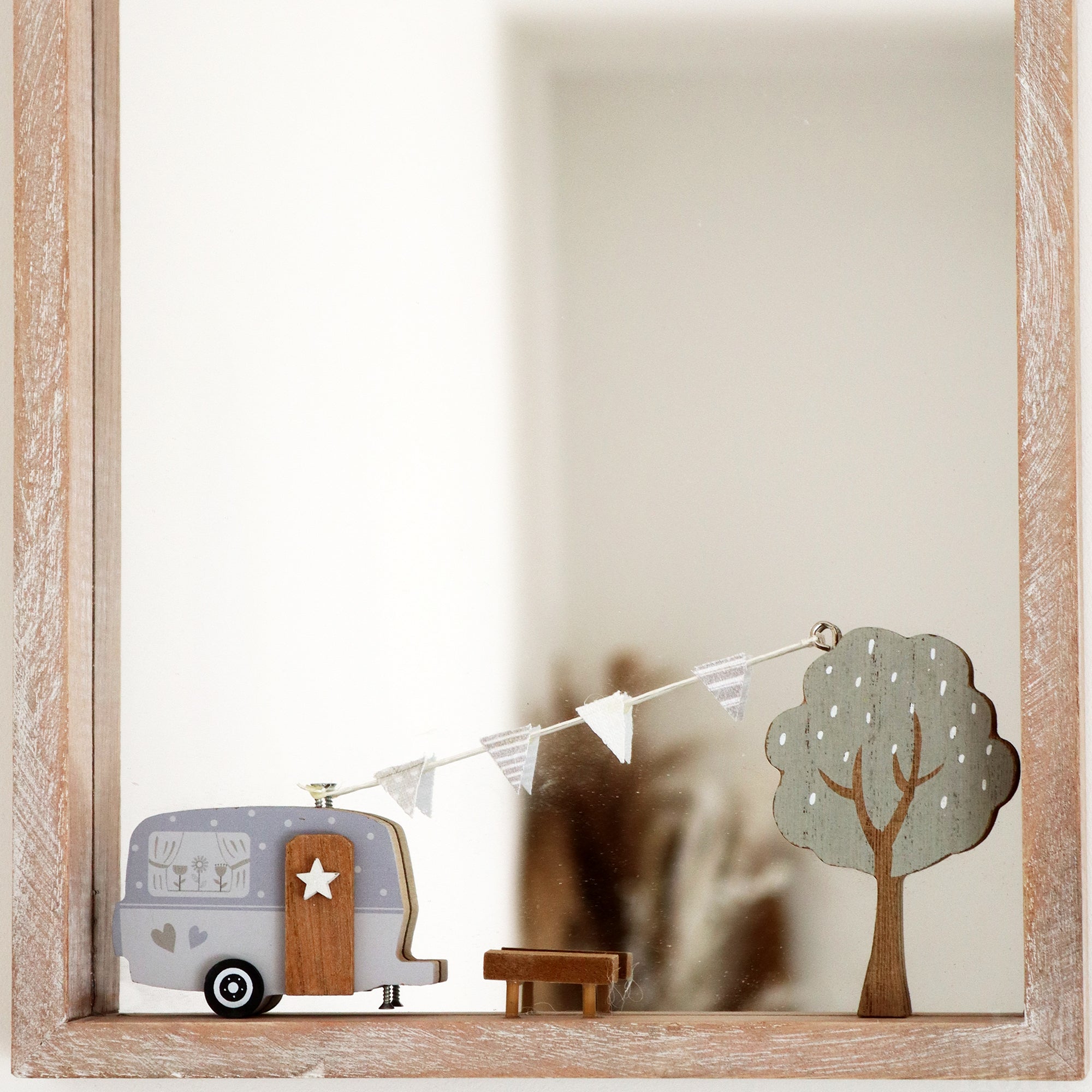 Wooden Frame Country Caravan Wall Mirror B