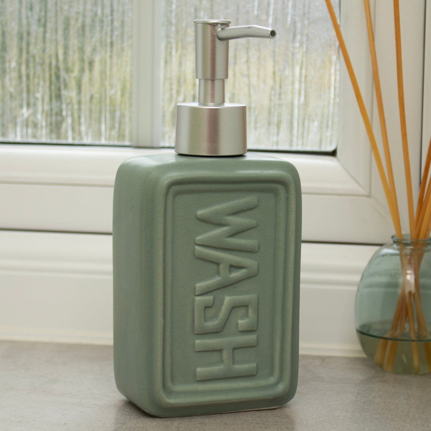 Embossed Wash Ceramic Soap Dispenser