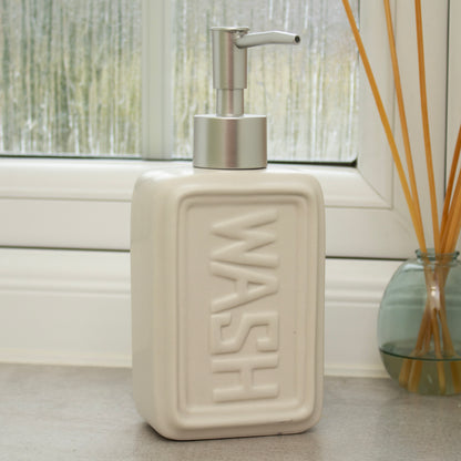 Embossed Wash Ceramic Soap Dispenser