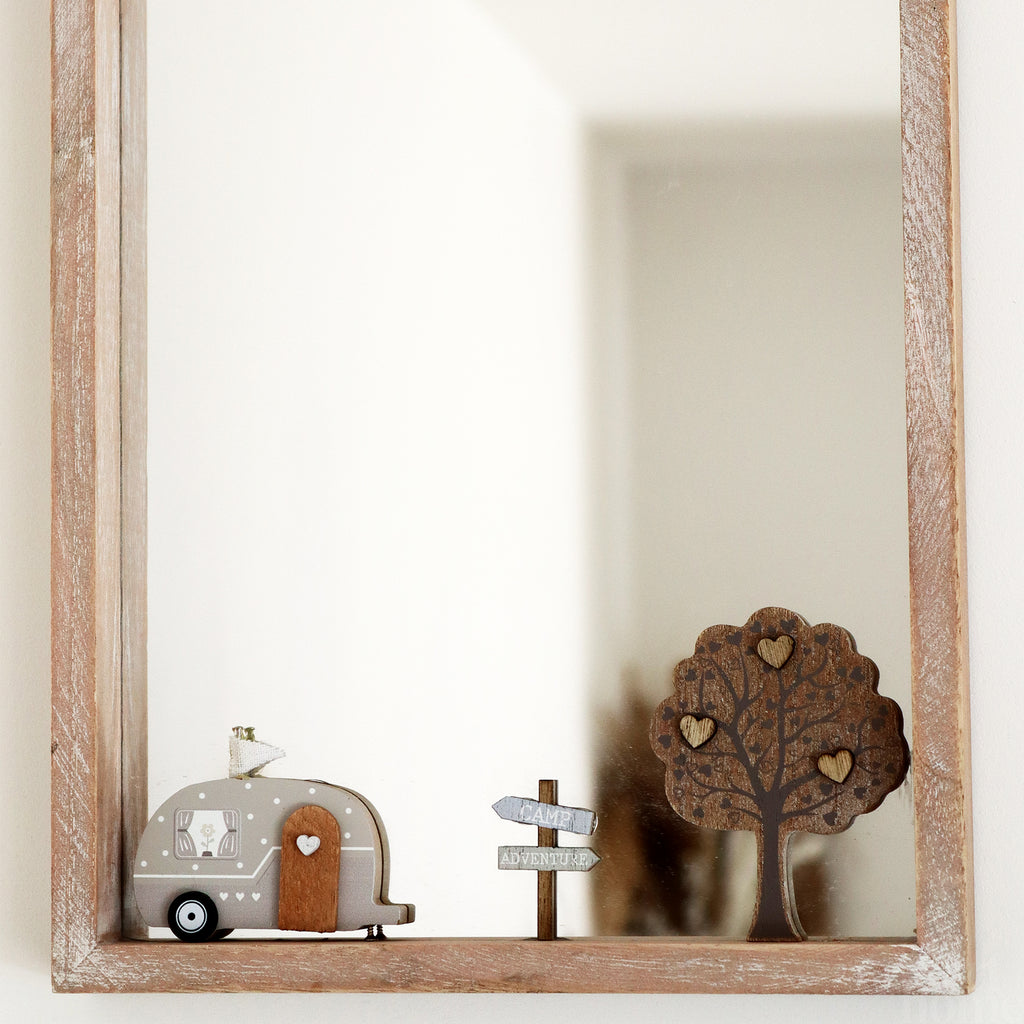 Wooden Frame Country Caravan Wall Mirror A