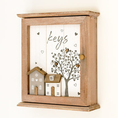 Wooden Country House Key Box