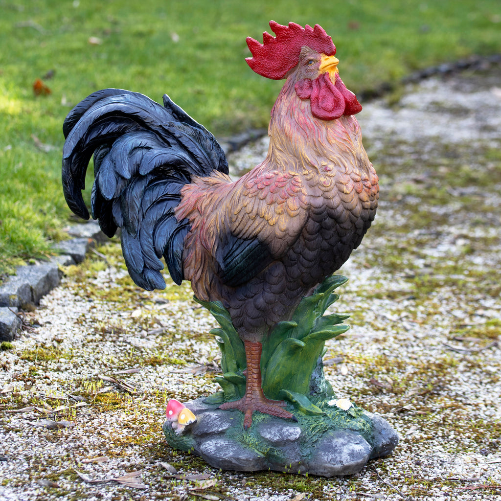 Large Standing Rooster Garden Sculpture