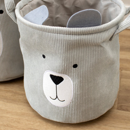 Set Of 2 Animal Corduroy Storage Basket