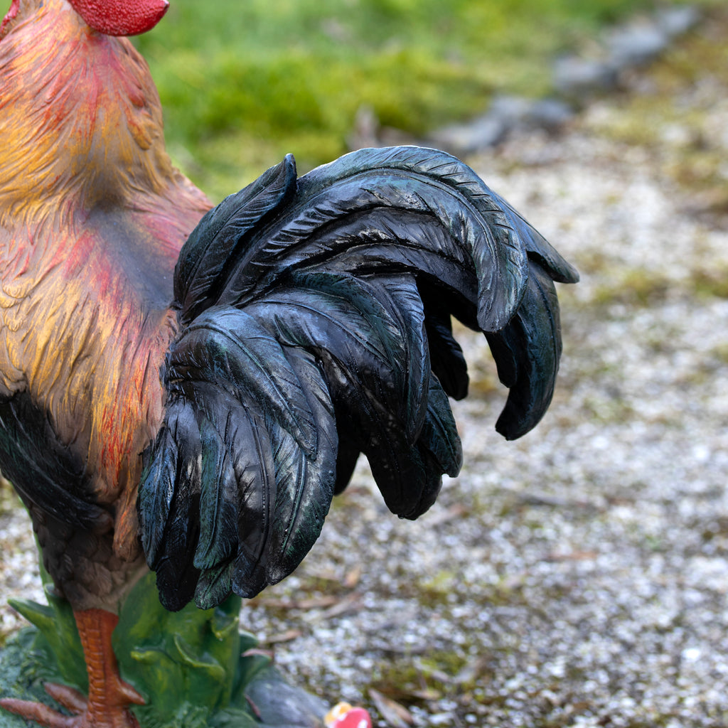 Large Standing Rooster Garden Sculpture