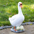 Resin Goose With Eggs Garden Ornament